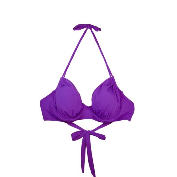 Seatop Bikini Top Swim Purple Halter Neck Underwire Adjustable Bikini Top Size H - Picture 1 of 13